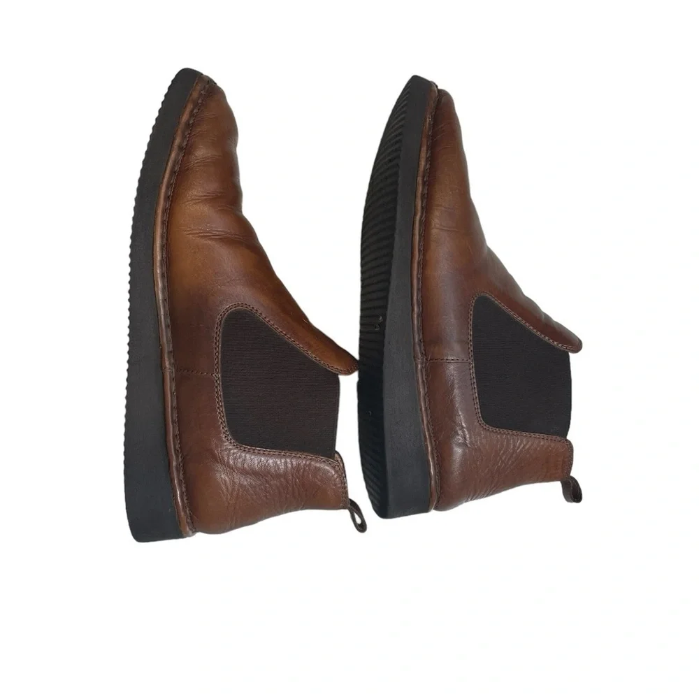 Sesto Meucci Pull On Boots Ankle Chelsea Round Toe Fall Casual Leather
